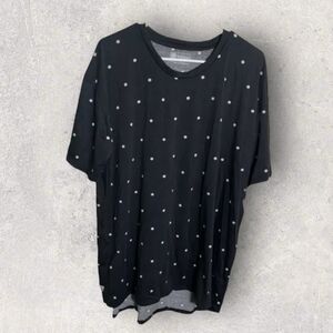 LulaRoe Hudson Large Black And White Polka Dot Short Sleeves NWT HTF Uni…